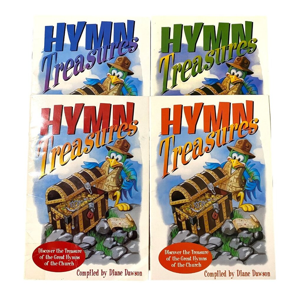 Vintage 90s Hymn Treasures Paperback Childrens Music Book‎ Lot of 4 Homeschool